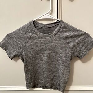 Lululemon cropped swiftly tech shirt grey size 2
